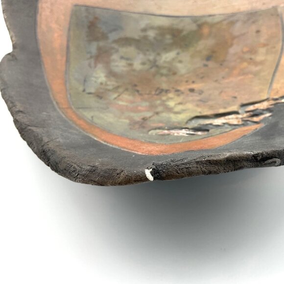 Signed Kimmberly Ioane 1992 Raku Ceramic Abstract Art Plate Wall Hanging Copper - Picture 2 of 14